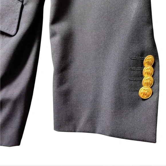 Brooks Brothers Navy Wool Blazer with Gold Buttons, 12 - Picture 6 of 9